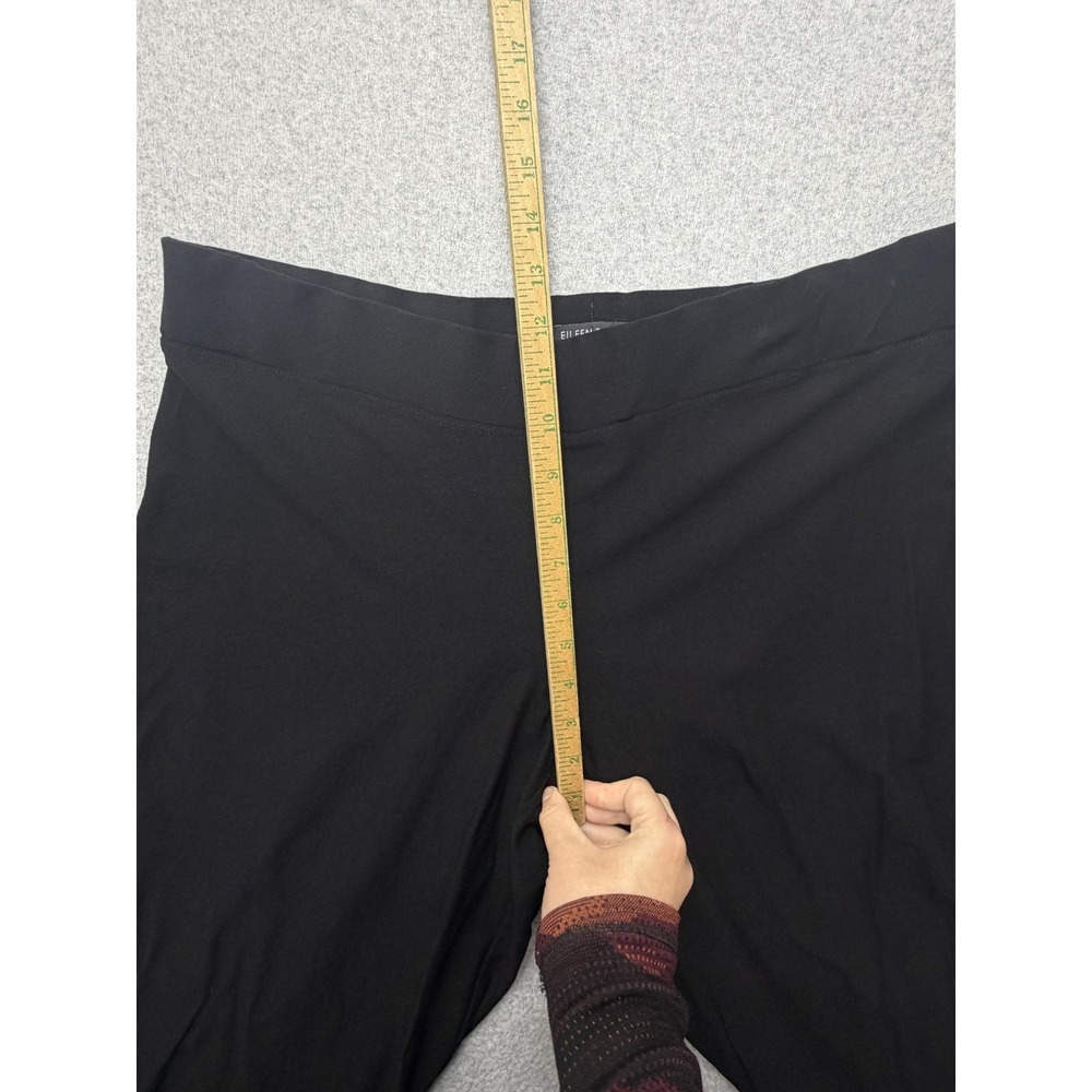 Eileen Fisher Dress Pants Womens L Black Knit Straight Leg Pull On Stretch - Picture 6 of 11